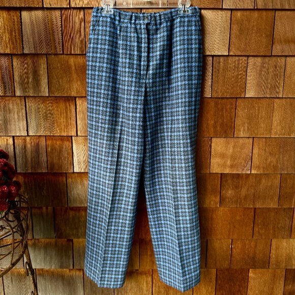 Vintage Pendleton Blue/Black 100% Virgin Wool Lined Pants in Women's 12 - Picture 8 of 11